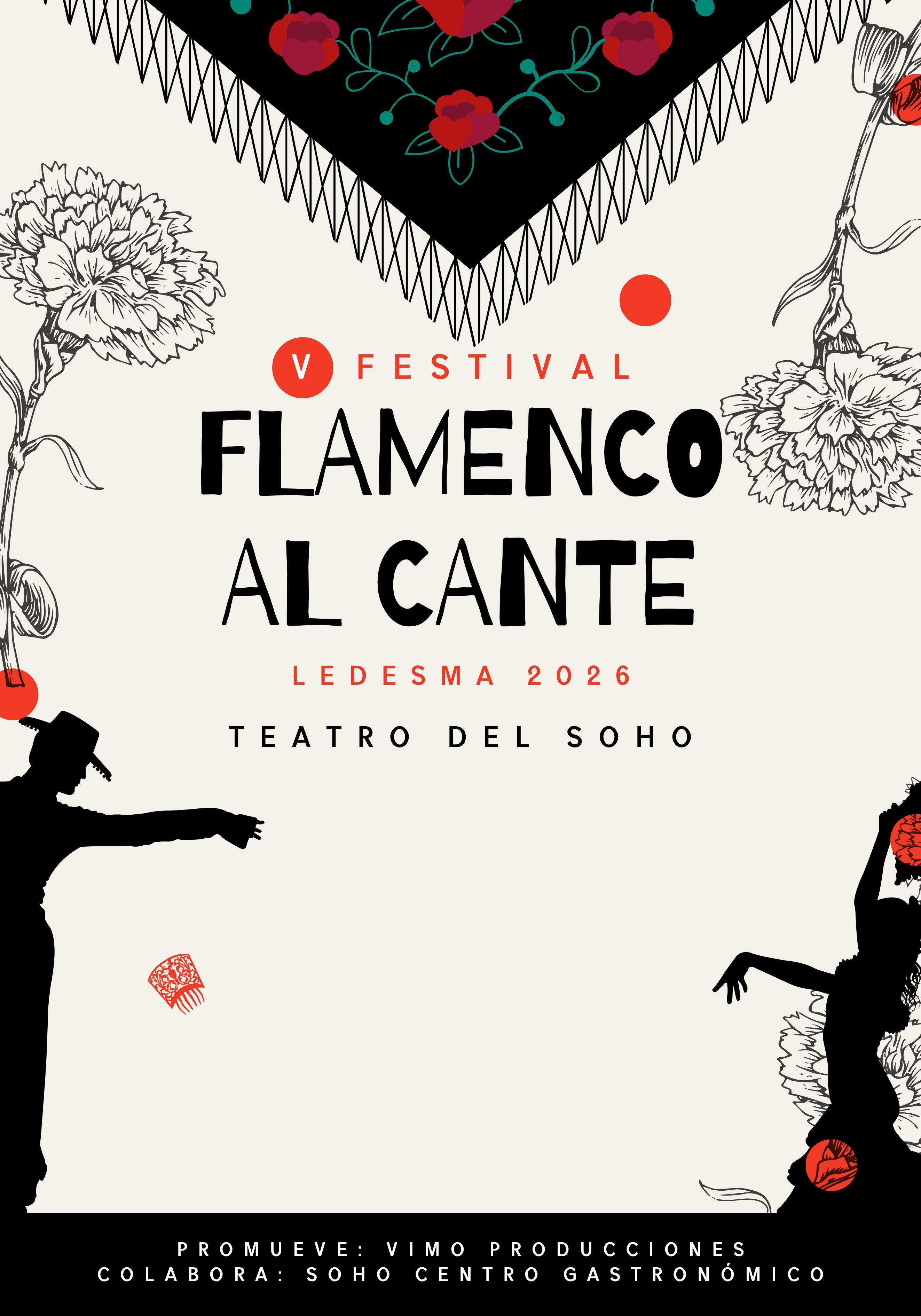 Cartel del V Festival Flamenco al Cante en el Teatro del Soho de Ledesma.