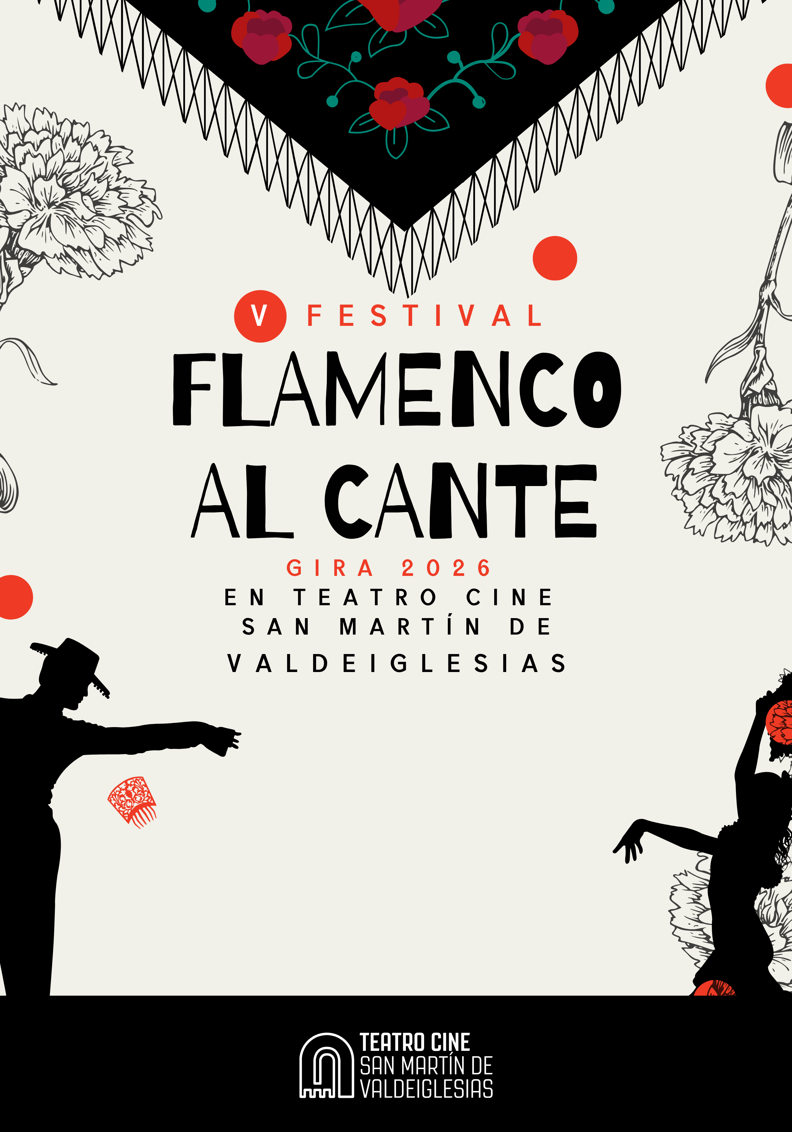 Cartel del V Festival Flamenco al Cante en Teatro Cine San Martín de Valdeiglesias.